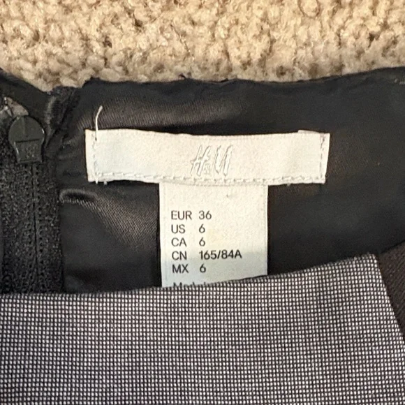 H&M Black Midi Dress with Gray Front Panel - Picture 3 of 3